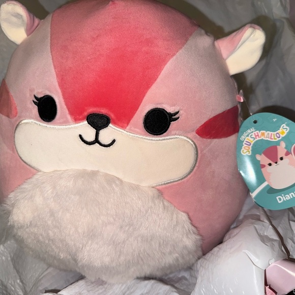 Other - Squishmallows 12” dianalee chipmunk Pink and White Plush Toy